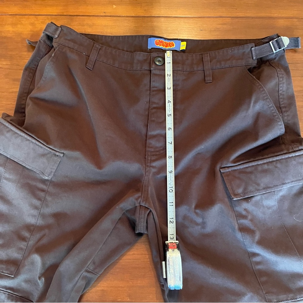 Empyre Cargo Pants Brown Relaxed Wide Leg Baggy Skater SZ 34 Paratrooper Utility - Picture 11 of 13